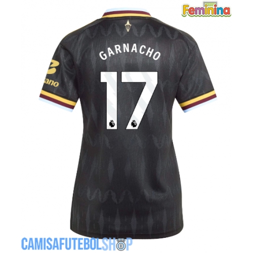 Camisa de time de futebol Aston Villa Alejandro Garnacho #17 Replicas 2º Equipamento Feminina 2026-27 Manga Curta